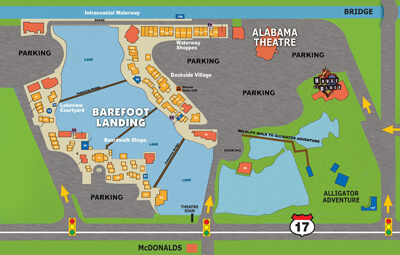 Barefoot Landing Parking Map